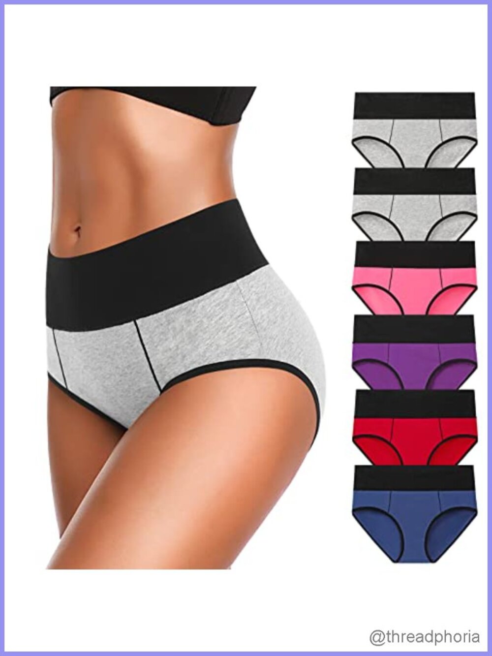 Women's Cotton High Waist Briefs Full Coverage Underwear Multipack